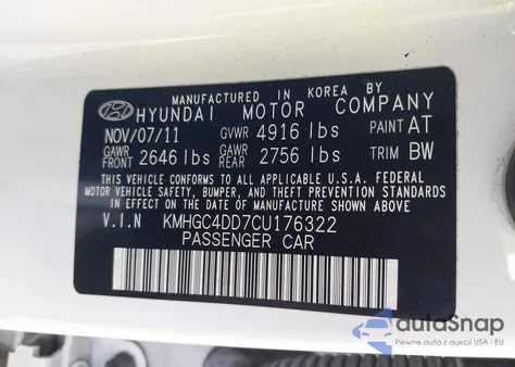 2012 Hyundai Genesis 3.8 from USA, damaged, VIN KMHGC4DD7CU176322